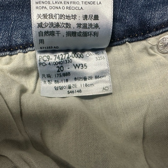 Levi's Blue Jean Shorts Distressed Cut-Off - Picture 3 of 6